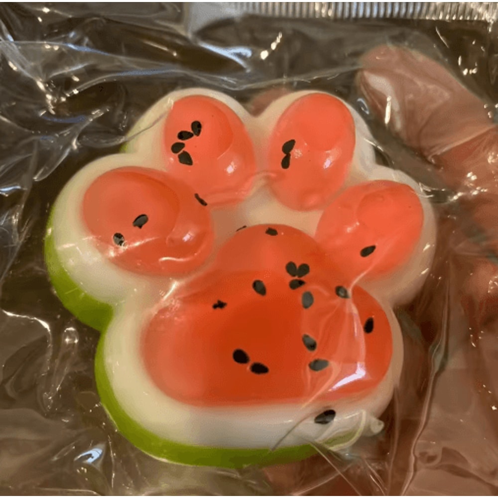 Watermelon Cat Paw Squishy Toy Slow Rising Cute Stress Relief Squeeze Gift 0