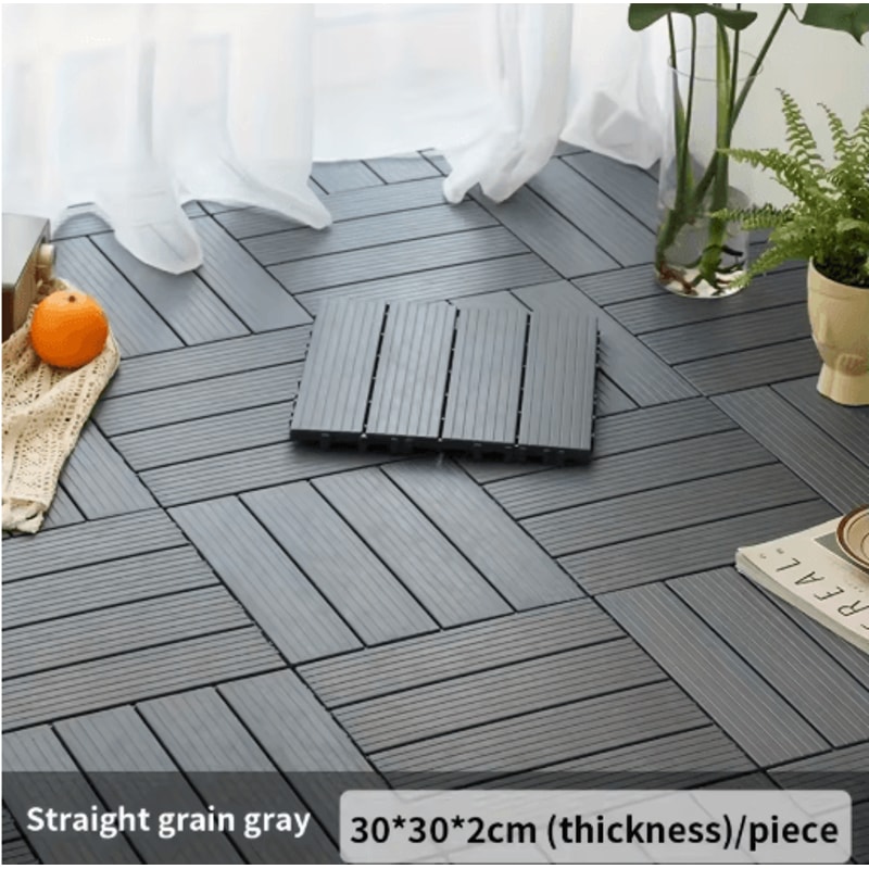 Interlocking Deck Tiles Set Waterproof Outdoor Balcony Flooring DIY Kit 10pcs 4