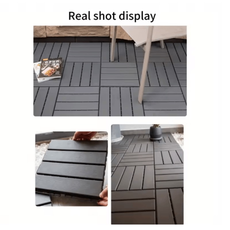 Interlocking Deck Tiles Set Waterproof Outdoor Balcony Flooring DIY Kit 10pcs 5