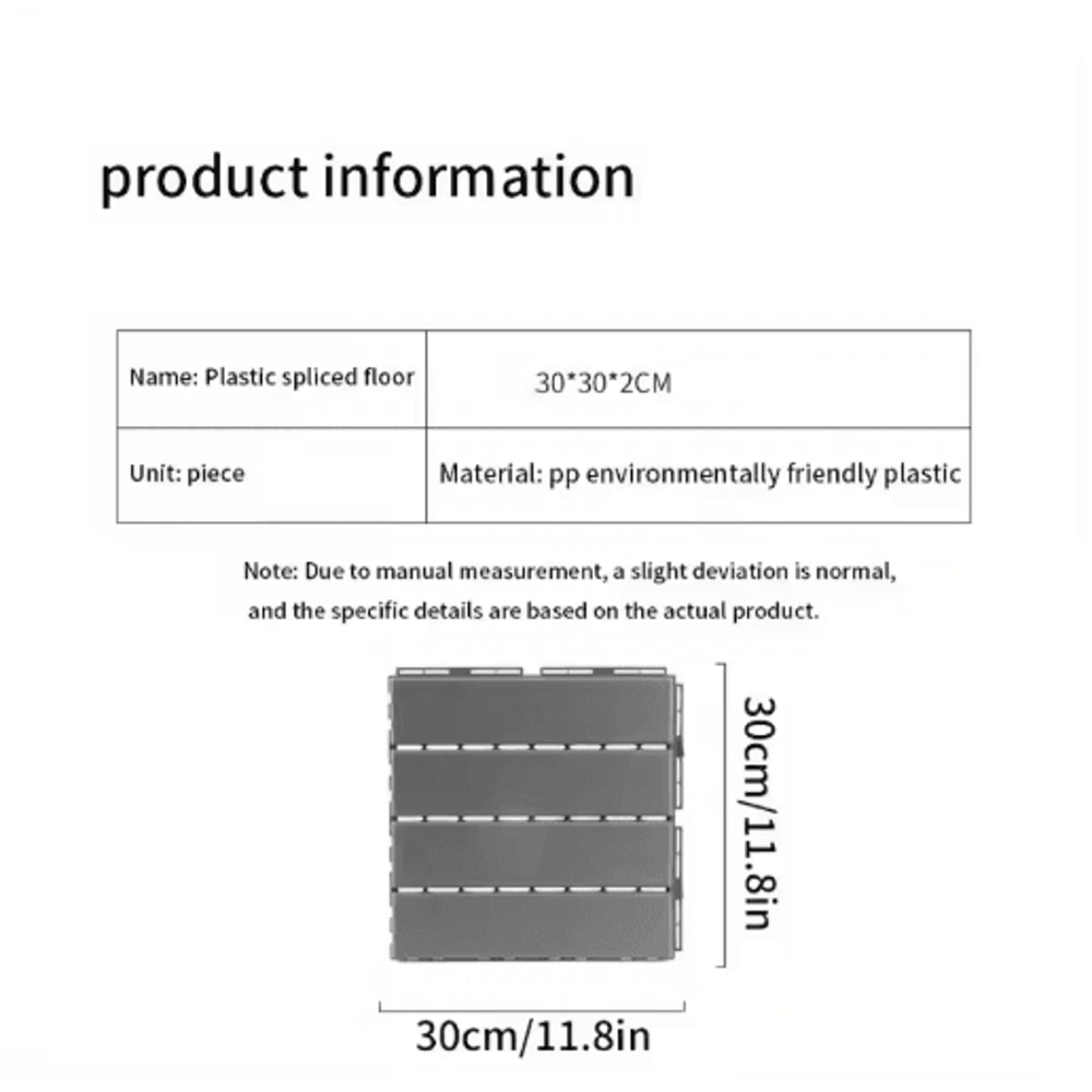 Interlocking Deck Tiles Set Waterproof Outdoor Balcony Flooring DIY Kit 10pcs 6