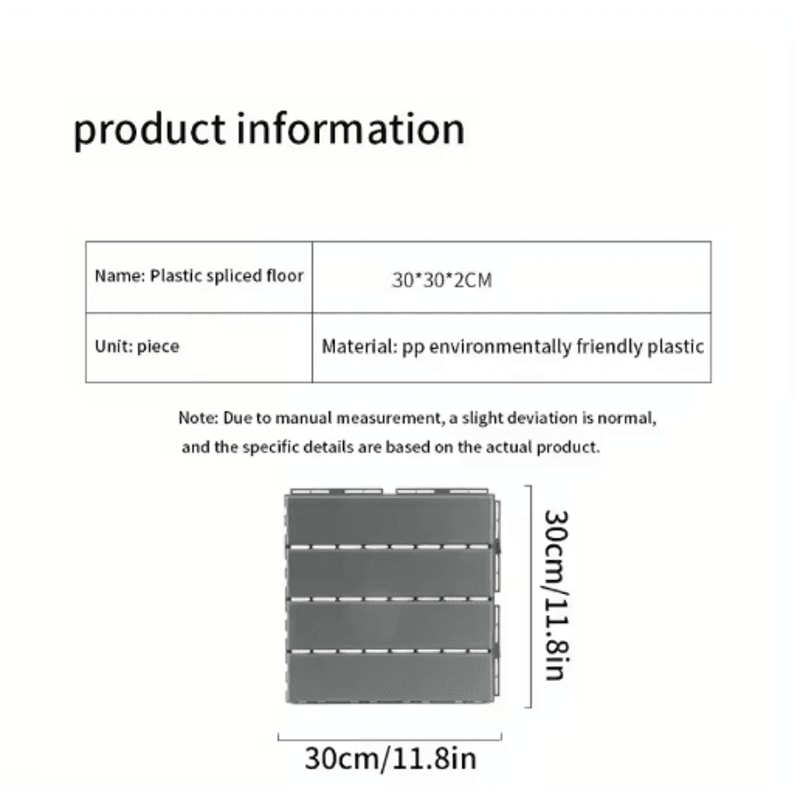 Interlocking Deck Tiles Set Waterproof Outdoor Balcony Flooring DIY Kit 10pcs 6