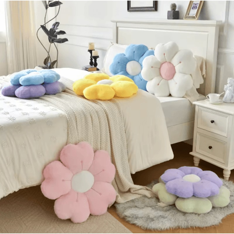 Daisy Flower Plush Pillow Soft Cute Decorative Cushion For Bed Sofa 7