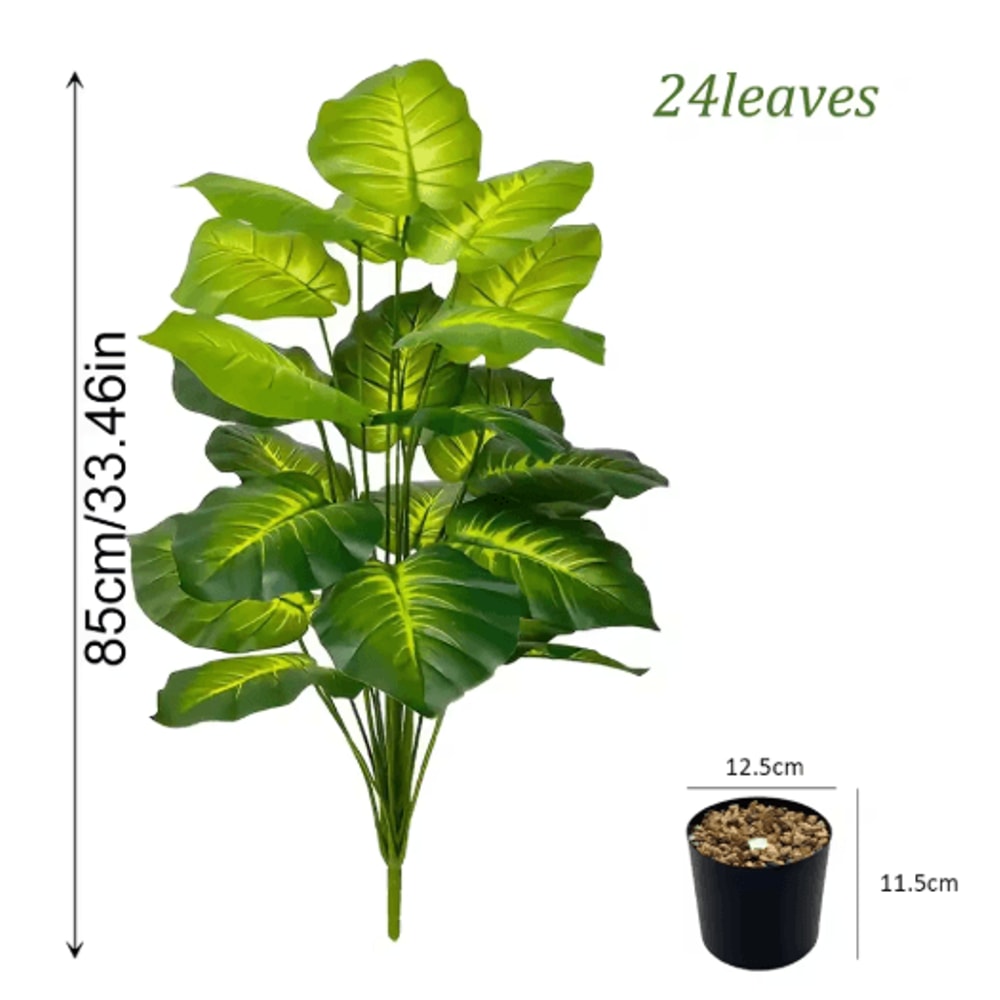 Artificial Areca Palm Plant In Pot Realistic Indoor Outdoor Decorative Fake Palm Tree 24 Leaves 1