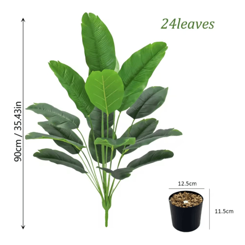 Artificial Areca Palm Plant In Pot Realistic Indoor Outdoor Decorative Fake Palm Tree 24 Leaves 3