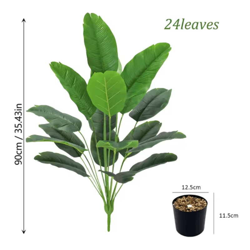 Artificial Areca Palm Plant In Pot Realistic Indoor Outdoor Decorative Fake Palm Tree 24 Leaves 3