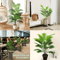 Artificial Areca Palm Plant In Pot Realistic Indoor Outdoor Decorative Fake Palm Tree 24 Leaves 5