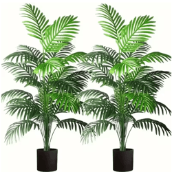 artificial areca palm plant in pot realistic indoor outdoor decorative fake palm tree (24 leaves)