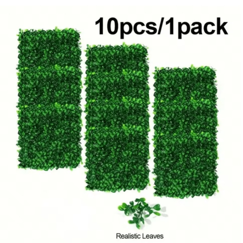 Artificial Grass Wall Panels HBoxwood Hedge Greenery Backdrop 10pcs Decorative Set 4