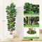 Artificial Fiddle Leaf Fig Tree With Pot Tall Faux Indoor Plant For Home Decor 57 FT 1