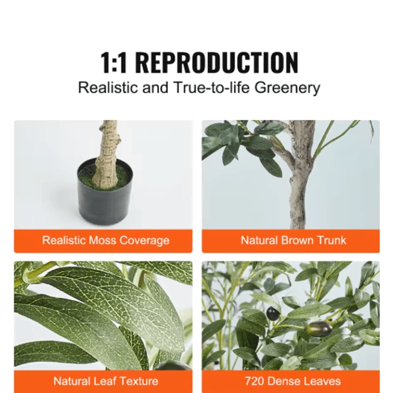 Artificial Olive Tree Tall Faux Indoor Plant With Pot Stable LowMaintenance Decor 46FT 10