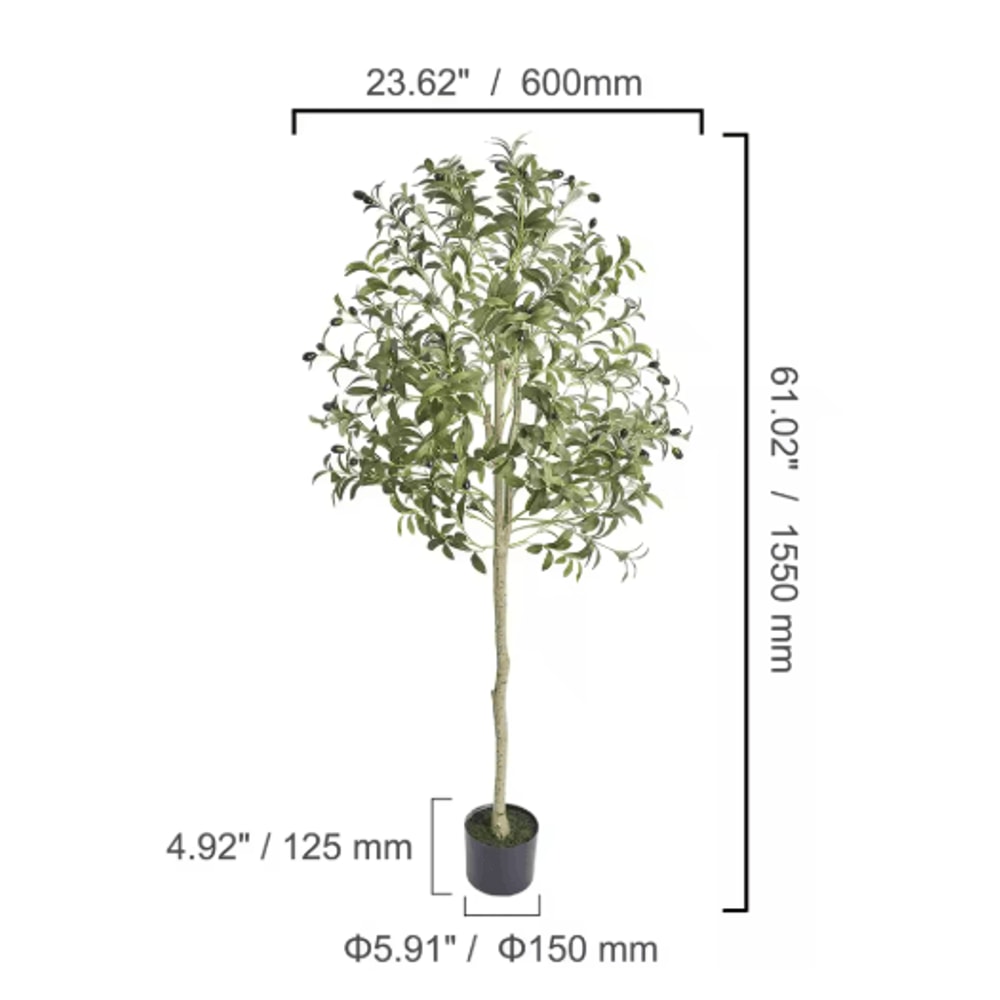 Artificial Olive Tree Tall Faux Indoor Plant With Pot Stable LowMaintenance Decor 46FT 7