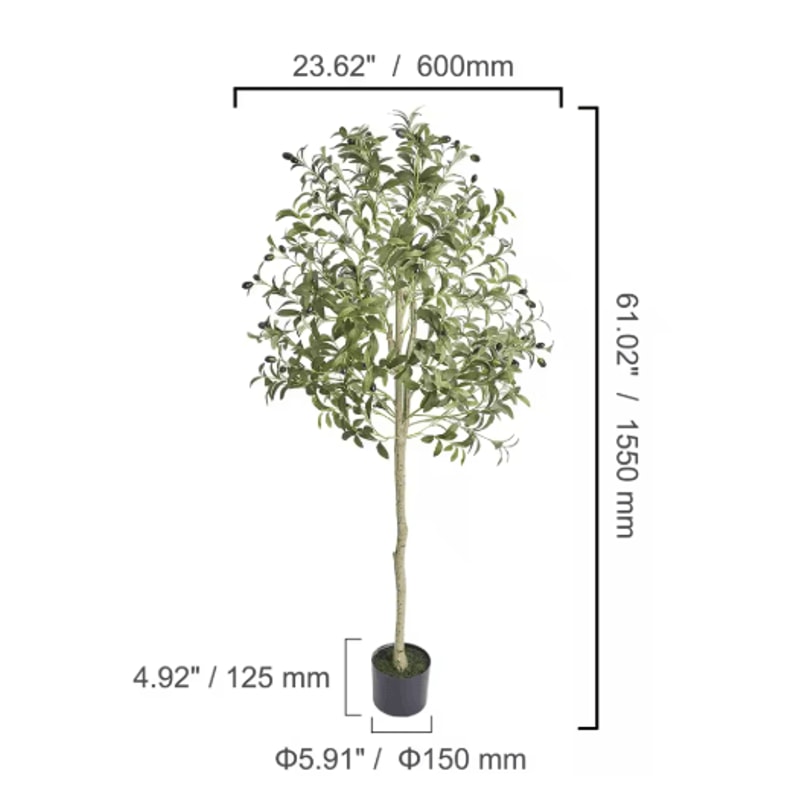 Artificial Olive Tree Tall Faux Indoor Plant With Pot Stable LowMaintenance Decor 46FT 7