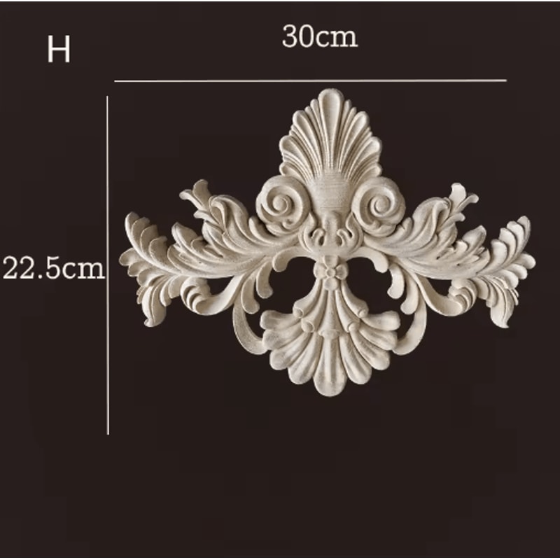 Carved Wood Corner Appliques Floral Furniture Onlays For Elegant Home Decoration 1