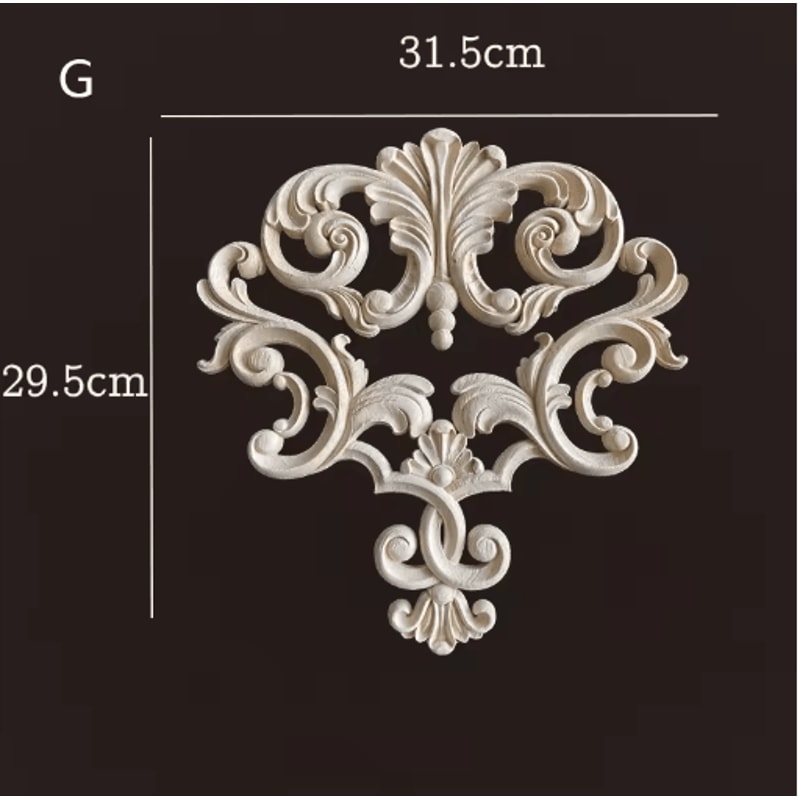 Carved Wood Corner Appliques Floral Furniture Onlays For Elegant Home Decoration 2