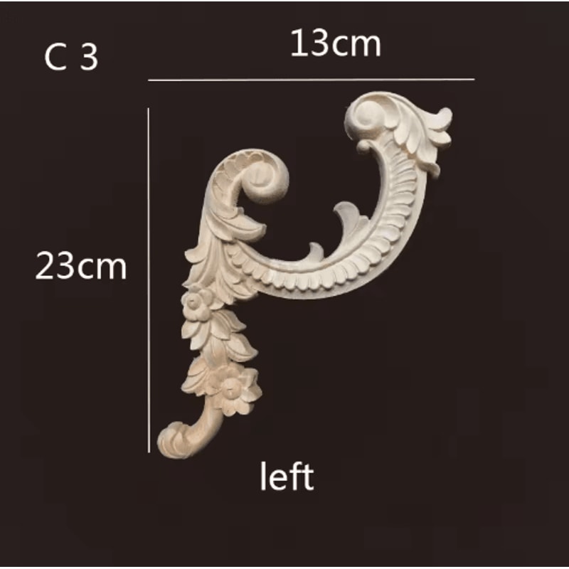 Carved Wood Corner Appliques Floral Furniture Onlays For Elegant Home Decoration 11