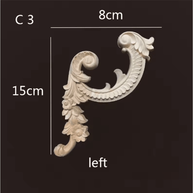 Carved Wood Corner Appliques Floral Furniture Onlays For Elegant Home Decoration 13