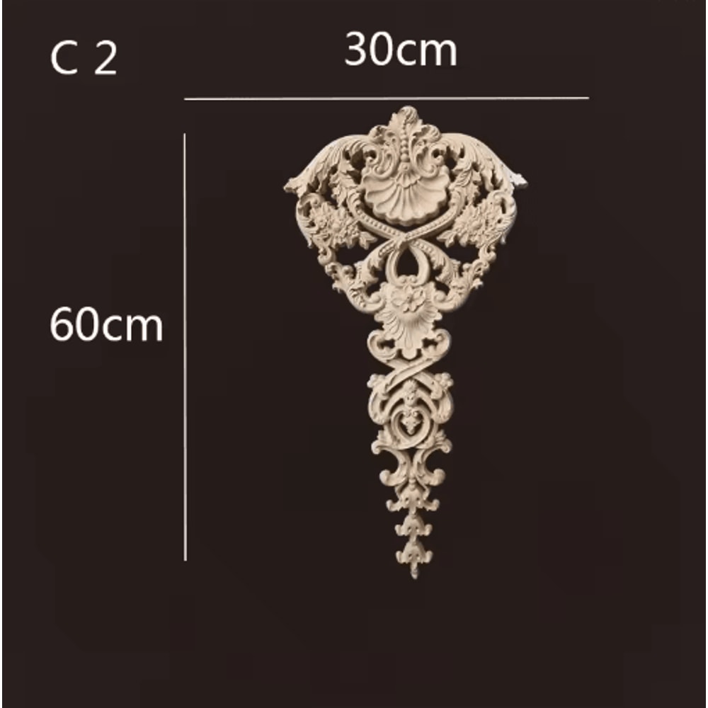 Carved Wood Corner Appliques Floral Furniture Onlays For Elegant Home Decoration 15
