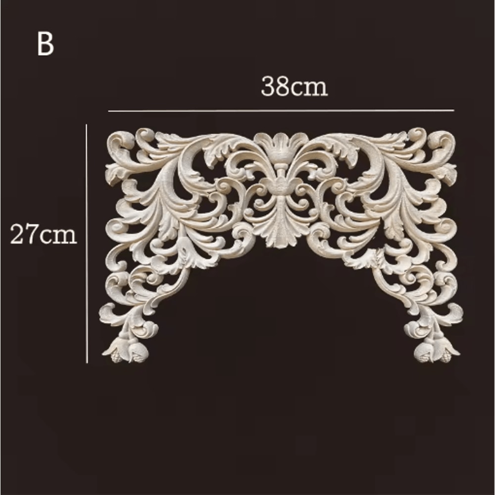 Carved Wood Corner Appliques Floral Furniture Onlays For Elegant Home Decoration 19