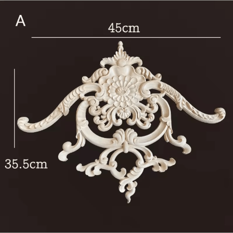Carved Wood Corner Appliques Floral Furniture Onlays For Elegant Home Decoration 20