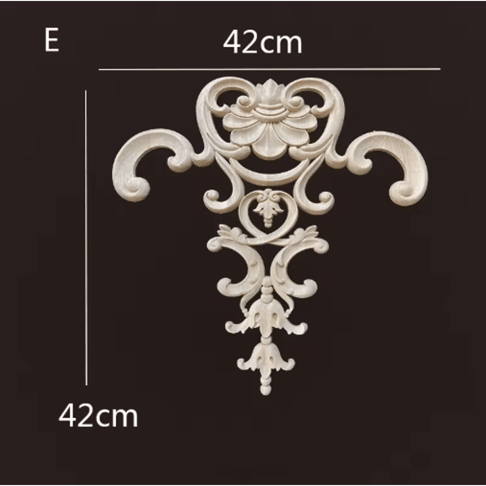 Carved Wood Corner Appliques Floral Furniture Onlays For Elegant Home Decoration 5