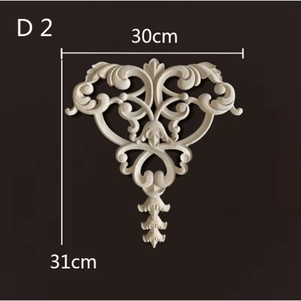 Carved Wood Corner Appliques Floral Furniture Onlays For Elegant Home Decoration 6