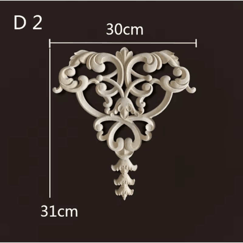 Carved Wood Corner Appliques Floral Furniture Onlays For Elegant Home Decoration 6
