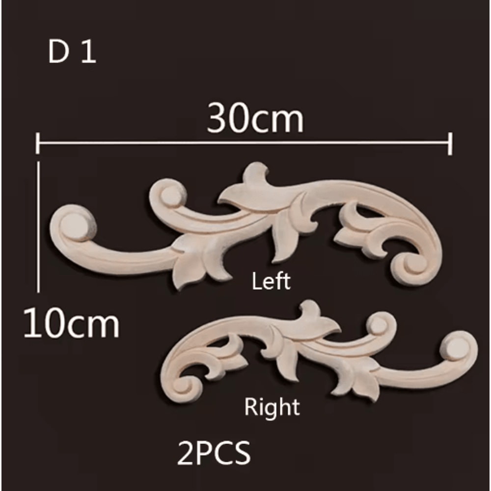 Carved Wood Corner Appliques Floral Furniture Onlays For Elegant Home Decoration 7