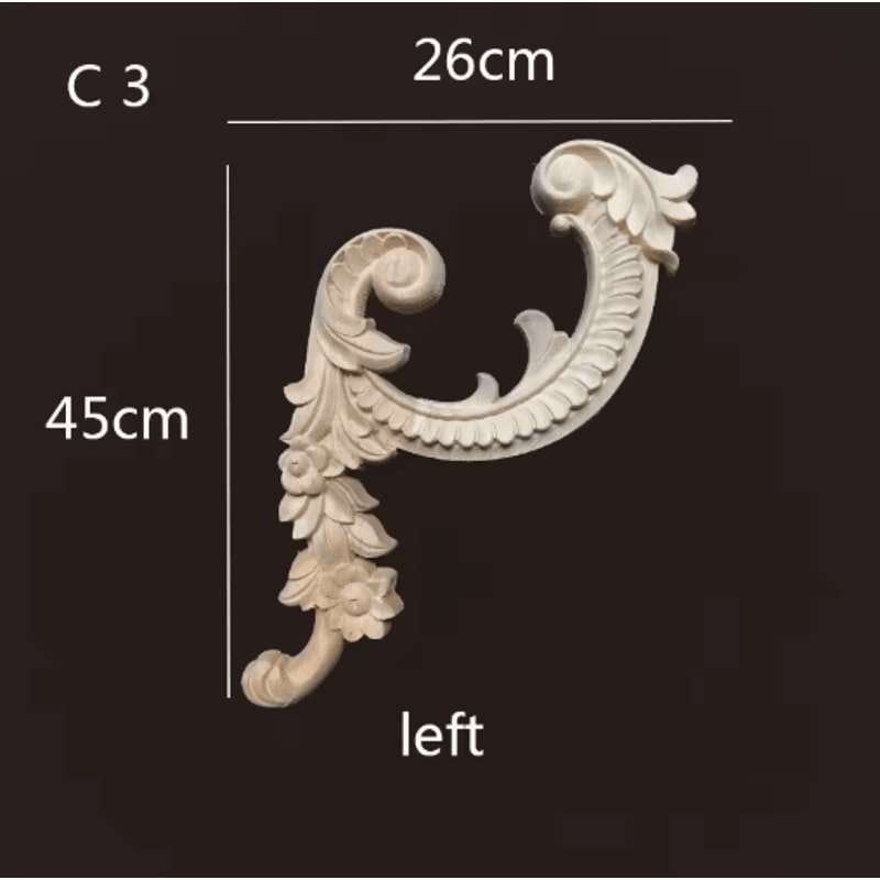 Carved Wood Corner Appliques Floral Furniture Onlays For Elegant Home Decoration 9