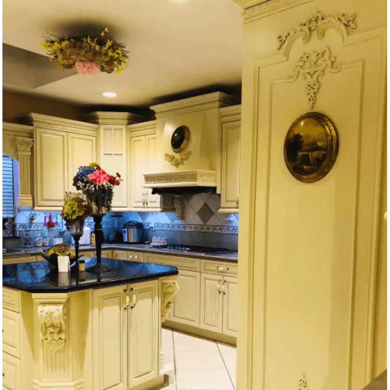 Carved Wood Corner Appliques Floral Furniture Onlays For Elegant Home Decoration 23