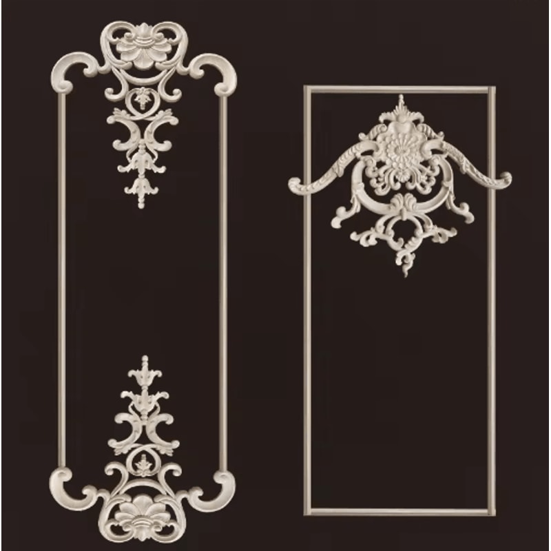 Carved Wood Corner Appliques Floral Furniture Onlays For Elegant Home Decoration 25