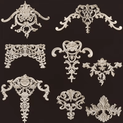 carved wood corner appliques floral furniture onlays for elegant home decoration