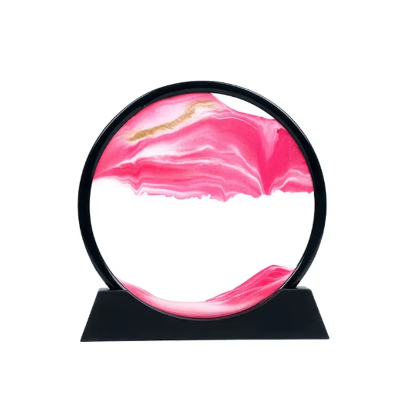 3D Moving Sand Art Frame Round Hourglass Sandscape Desktop Decor For Home Office 4