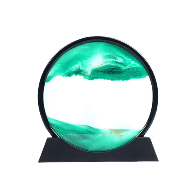 3D Moving Sand Art Frame Round Hourglass Sandscape Desktop Decor For Home Office 5