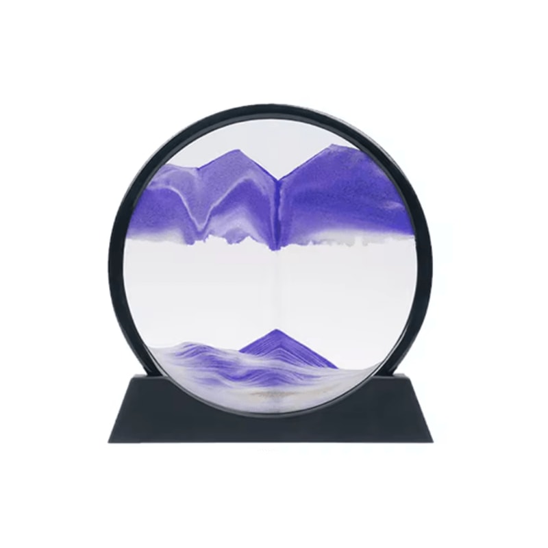 3D Moving Sand Art Frame Round Hourglass Sandscape Desktop Decor For Home Office 6