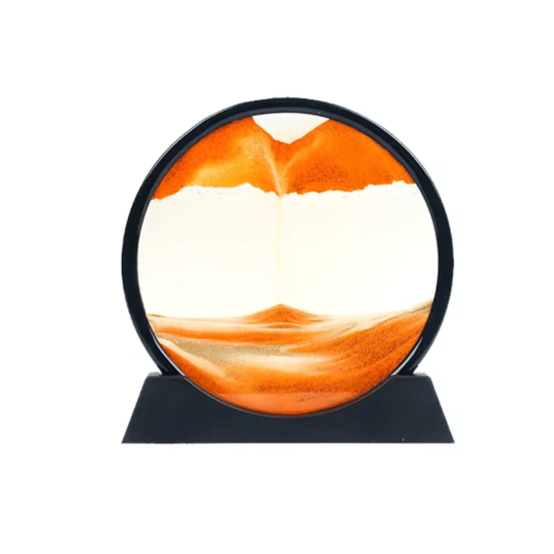 3D Moving Sand Art Frame Round Hourglass Sandscape Desktop Decor For Home Office 7