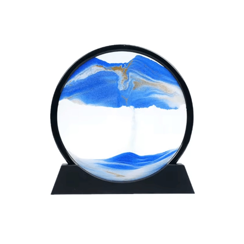 3D Moving Sand Art Frame Round Hourglass Sandscape Desktop Decor For Home Office 8