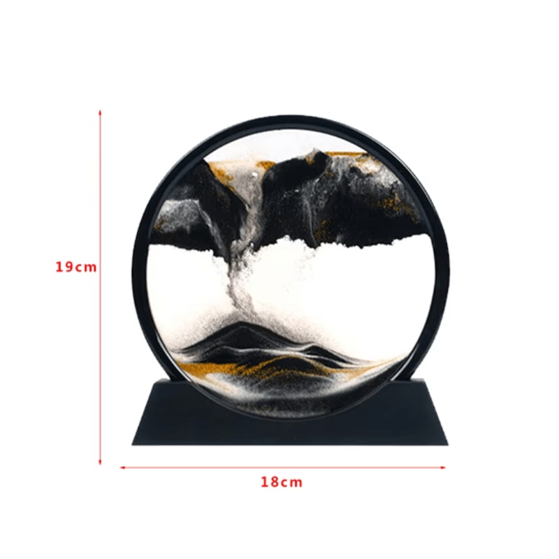 3D Moving Sand Art Frame Round Hourglass Sandscape Desktop Decor For Home Office 9