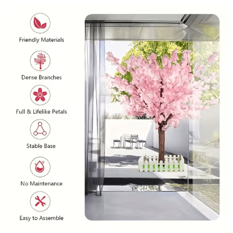 Artificial Cherry Blossom Tree Pink Sakura Decorative Tree For Weddings Parties Home Decor 5