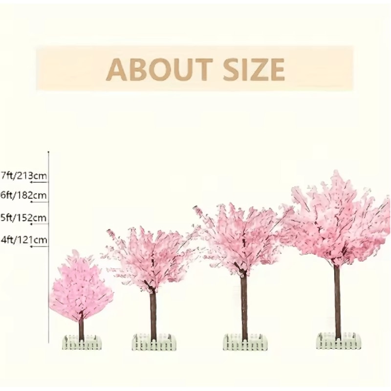 Artificial Cherry Blossom Tree Pink Sakura Decorative Tree For Weddings Parties Home Decor 7