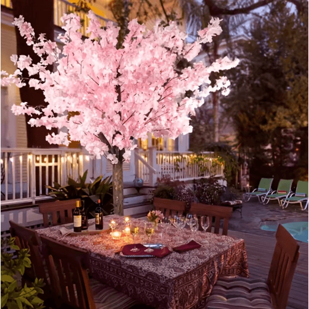 Artificial Cherry Blossom Tree Pink Sakura Decorative Tree For Weddings Parties Home Decor 8