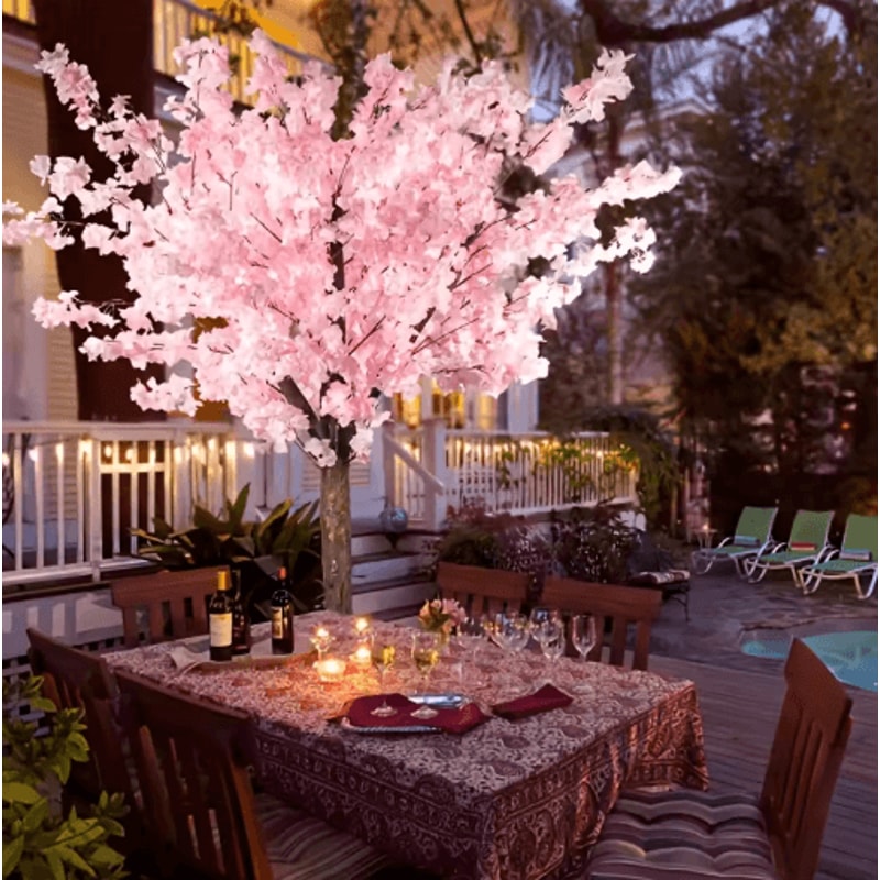 Artificial Cherry Blossom Tree Pink Sakura Decorative Tree For Weddings Parties Home Decor 8