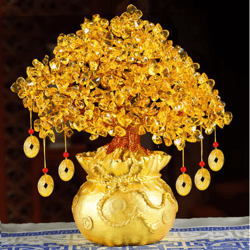 natural crystal money tree feng shui fortune tree decor with wealth energy design
