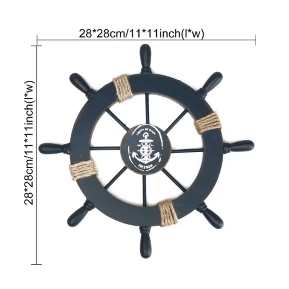 Vintage Nautical Ship Wheel Decor Wooden Boat Helm Wall Decoration For Coastal Homes 4