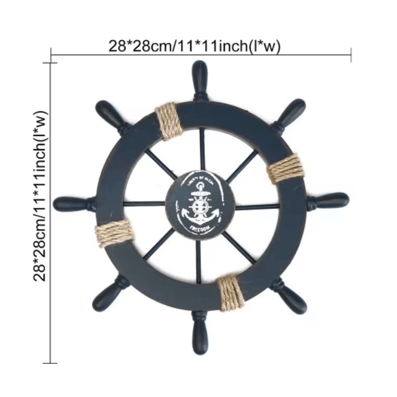 Vintage Nautical Ship Wheel Decor Wooden Boat Helm Wall Decoration For Coastal Homes 4