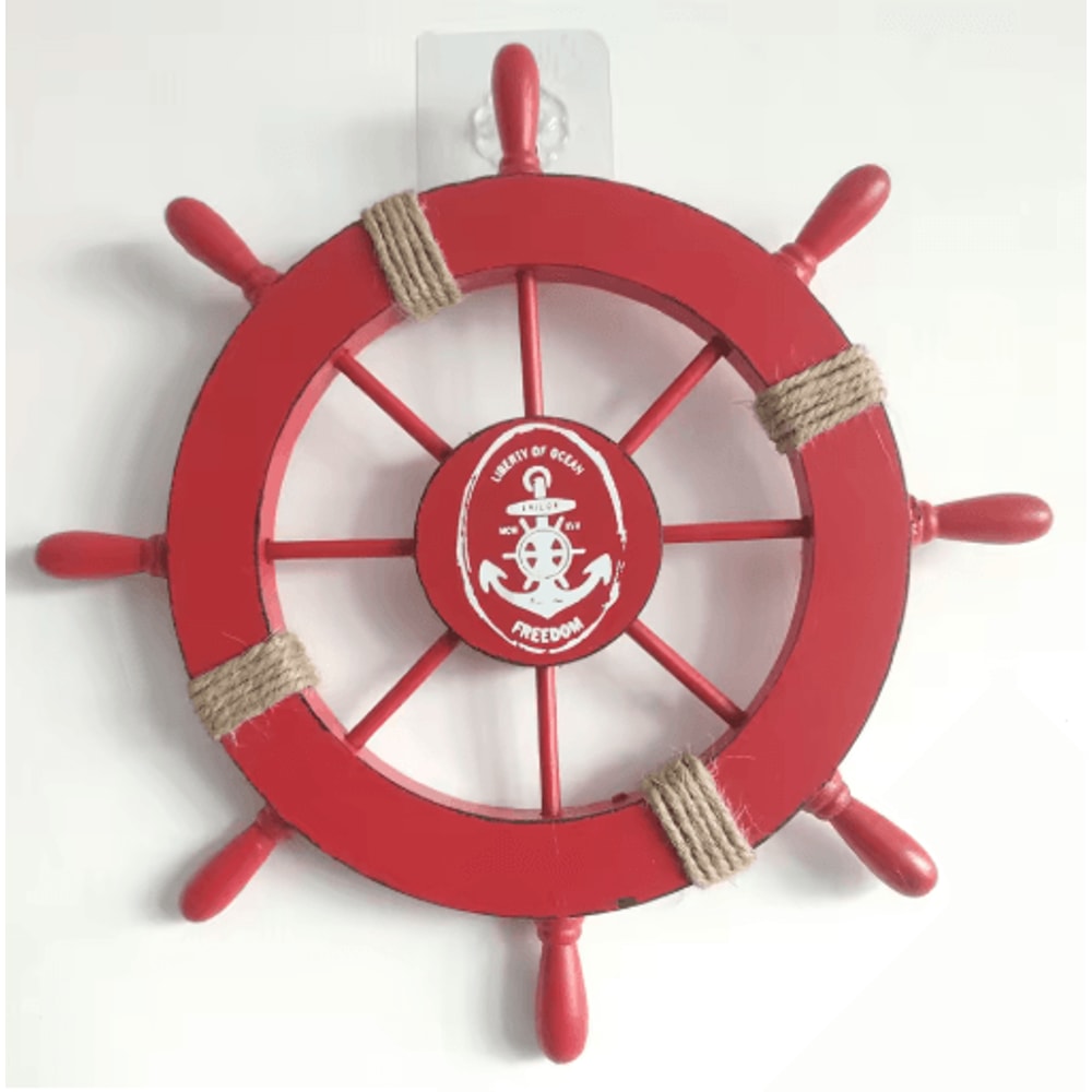 Vintage Nautical Ship Wheel Decor Wooden Boat Helm Wall Decoration For Coastal Homes 5