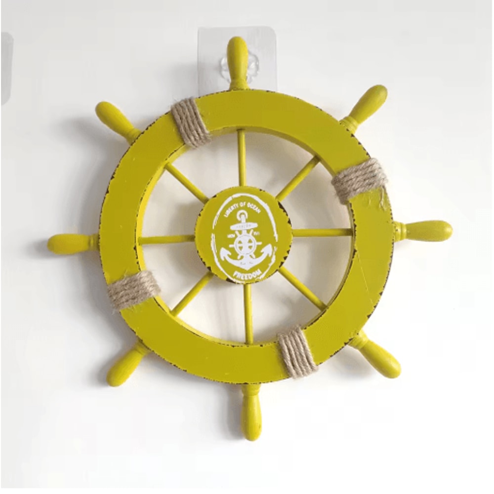 Vintage Nautical Ship Wheel Decor Wooden Boat Helm Wall Decoration For Coastal Homes 6