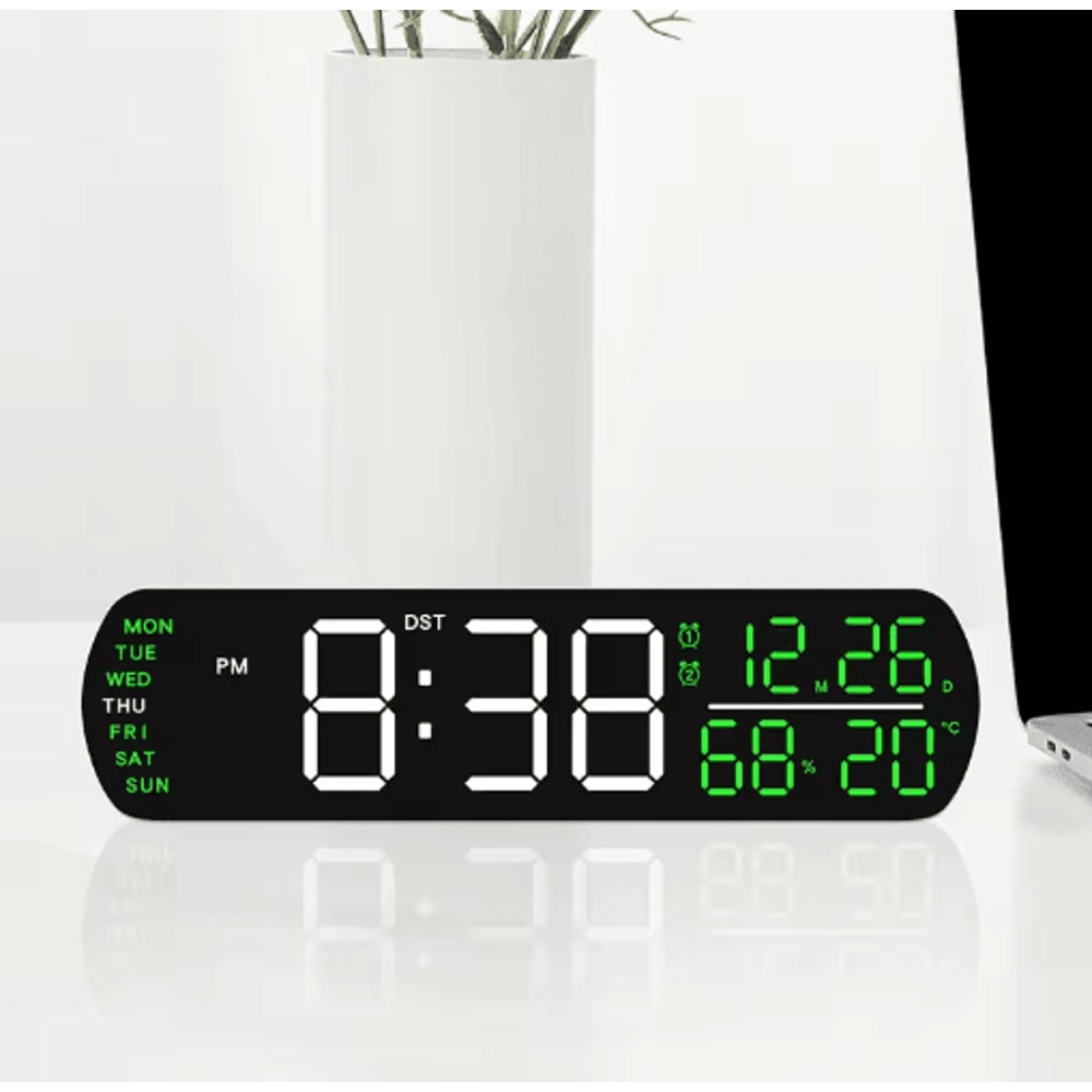 Digital Alarm Clock With Temperature Humidity LED Auto Dimmable Multifunction Desk Clock 7