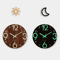 12Inch Luminous Wooden Wall Clock Silent Non Ticking Nordic Glow In The Dark Design 1