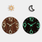 12Inch Luminous Wooden Wall Clock Silent Non Ticking Nordic Glow In The Dark Design 1