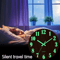 12Inch Luminous Wooden Wall Clock Silent Non Ticking Nordic Glow In The Dark Design 4